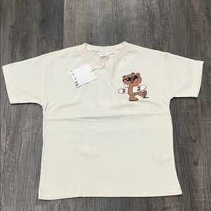 Kids Cream T-Shirt with Bear Print